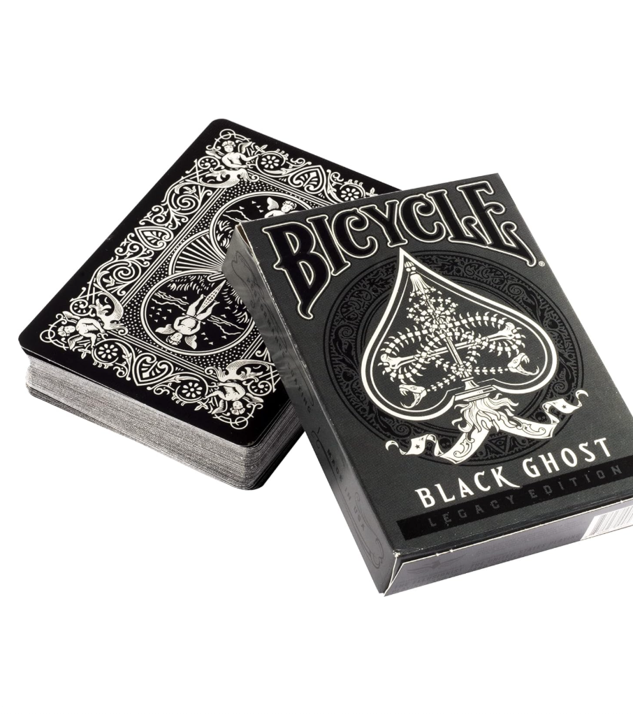 Baraja Bicycle Ghost Deluxe de estética blanca, ideal para juegos de magia